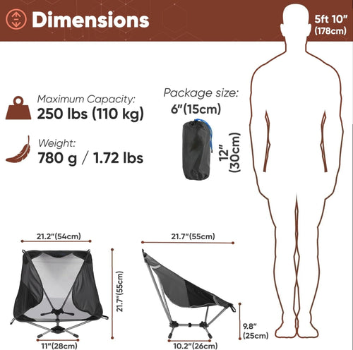 Chaise ultralégère Nomadly - vue détail