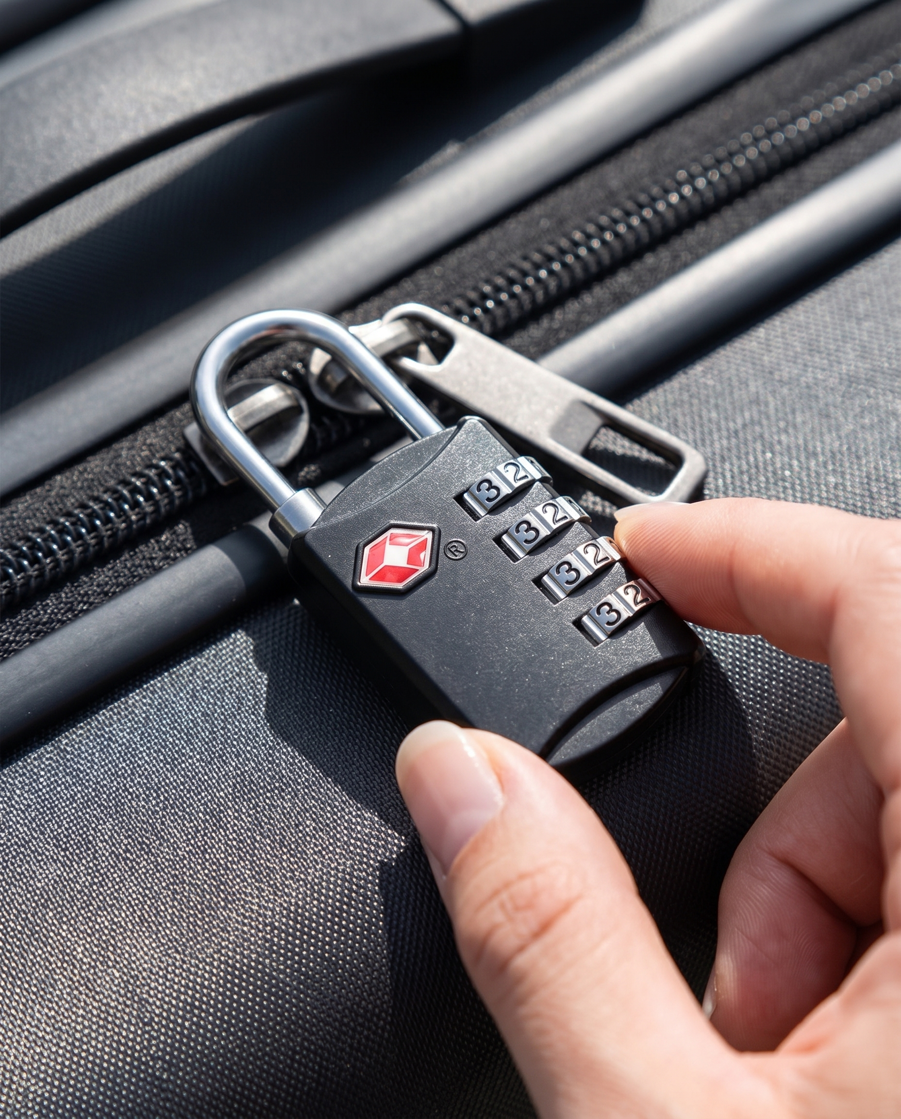 Cadenas TSA Nomadly verrouillé sur une valise cabine
