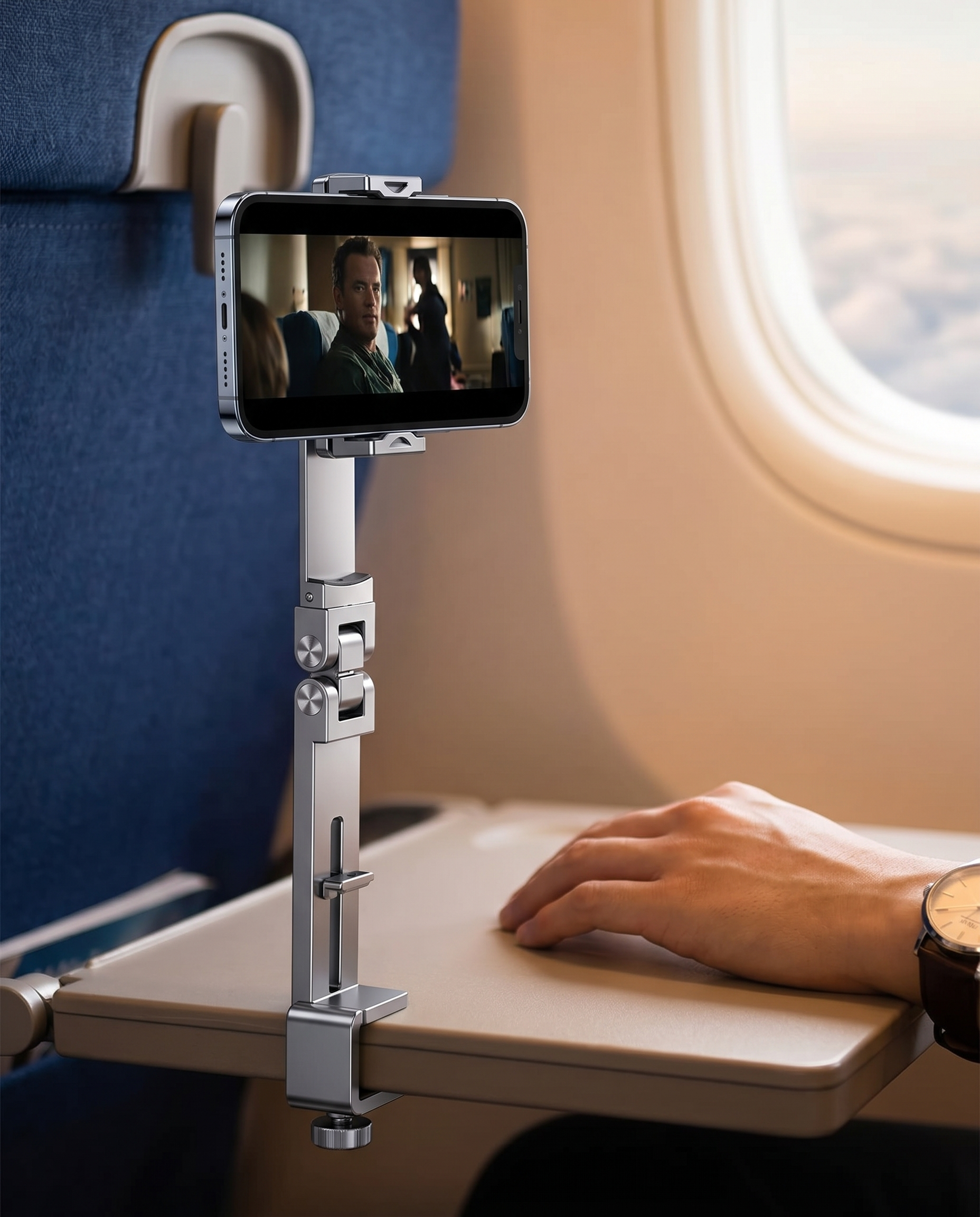 Support téléphone Nomadly en avion, mains libres