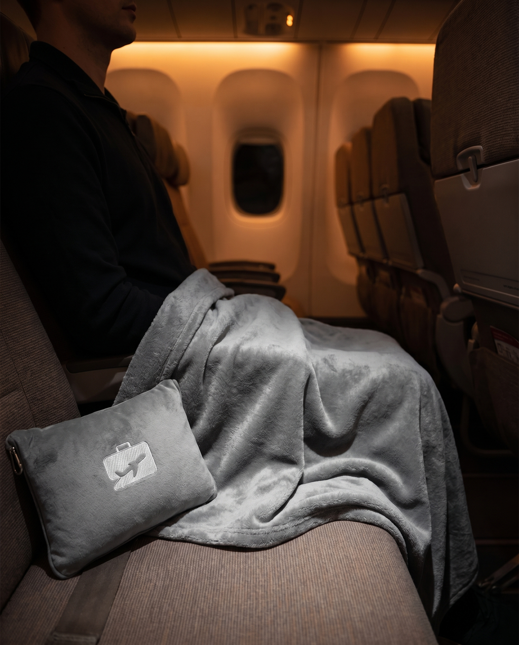 Couverture de voyage compacte Nomadly en cabine d'avion
