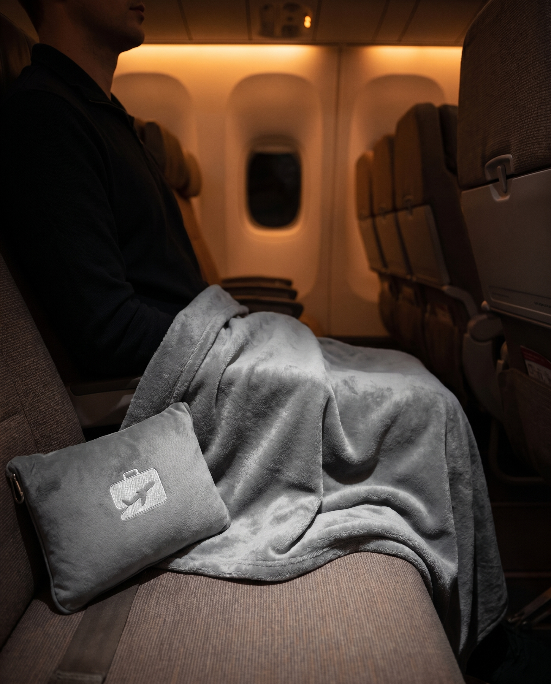 Couverture de voyage compacte Nomadly en cabine d'avion